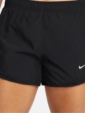 Nike Women's Black Athletic Shorts with White Swoosh